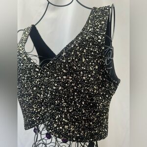 NWT Soprano metallic speckled cropped tank top size XL